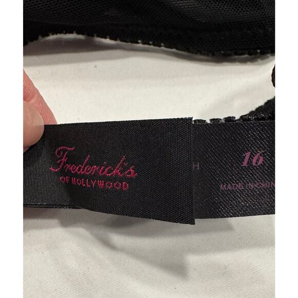 NEW Fredericks of Hollywood Lux Satin Lace Open Cup Bra 16 Orange Black NWT - Picture 10 of 12